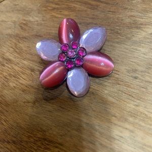 Rose Colored Flower Brooch